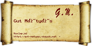 Gut Mátyás névjegykártya
